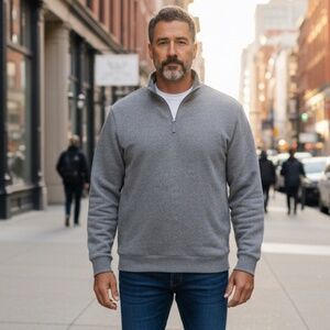 TEK GEAR Ultrasoft Fleece Quarter-Zip Pullover – Gray – Size L – NWT